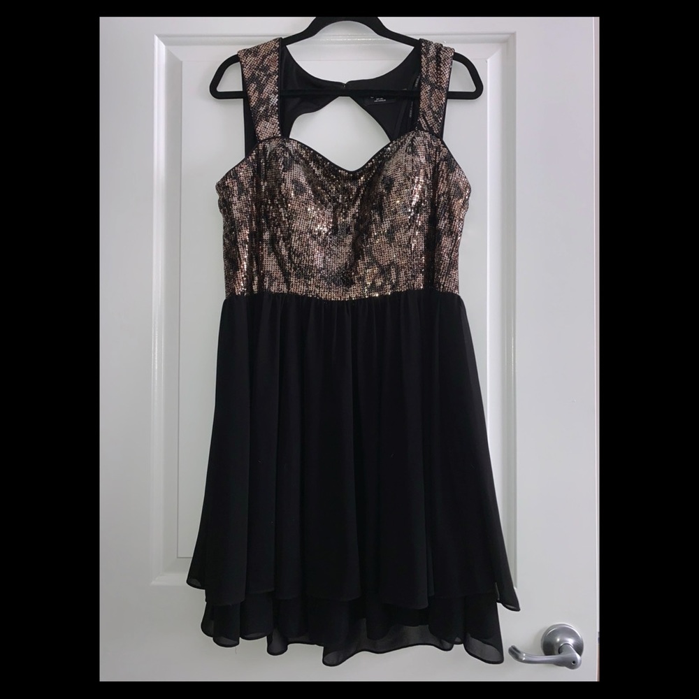 Sequined Dress w/ black skirt bottom